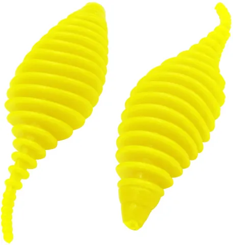 FTM Omura Baits Pongo Junior Gummiköder 4cm Neon Gelb Knoblauch
