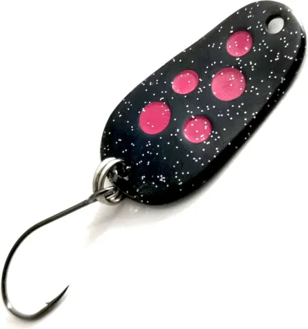 Troutwerk Spoon 2.8cm 3g Schwarz/Pinke Punkte