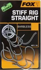Fox Edges Armapoint Stiff Rig Straight Haken 10pcs Black Forged Steel