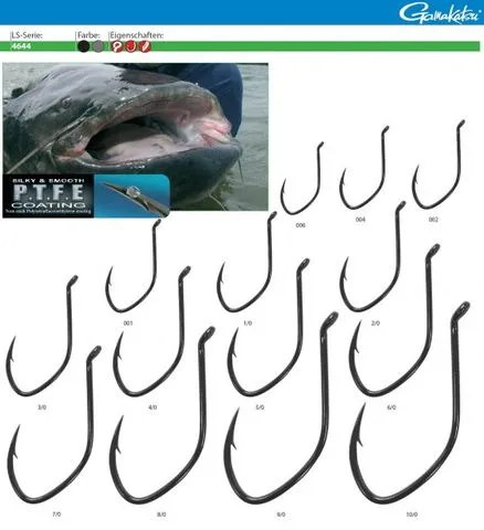 Gamakatsu LS-4644 Haken 5pcs PTFE Catfish