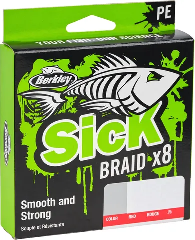 Berkley Sick Braid Braided Lines 0.12mm 11.2kg Red