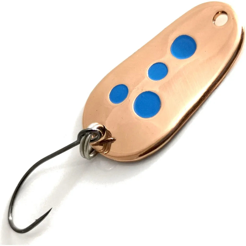 Troutwerk Spoon Blinker Kupferfarben Blaue Punkte