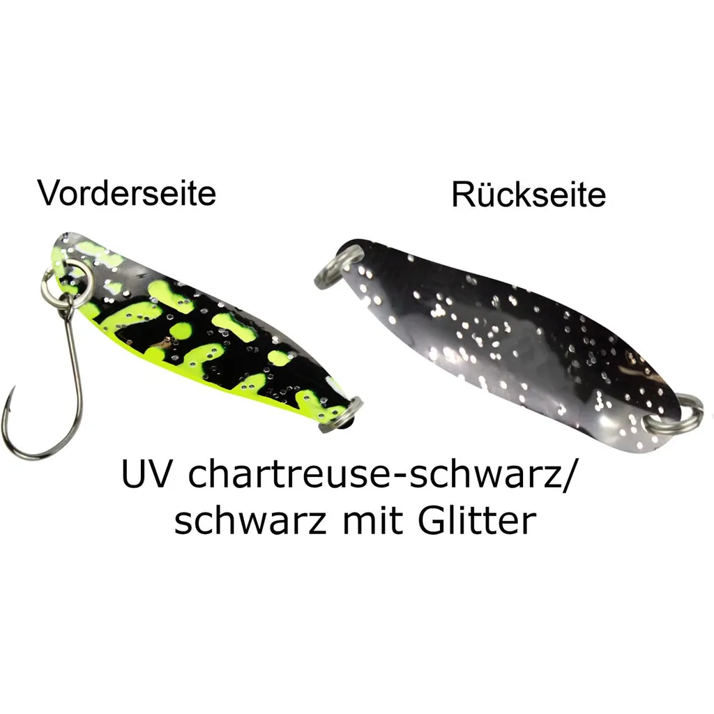 FTM Spoon Hammer 3.3cm 2.4g UV Chartreuse-Schwarz/Schwarz Mit Glitter