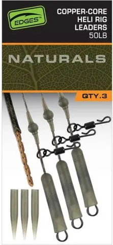 Fox Edges Naturals Copper Core Heli Leaders 75cm 22.68kg