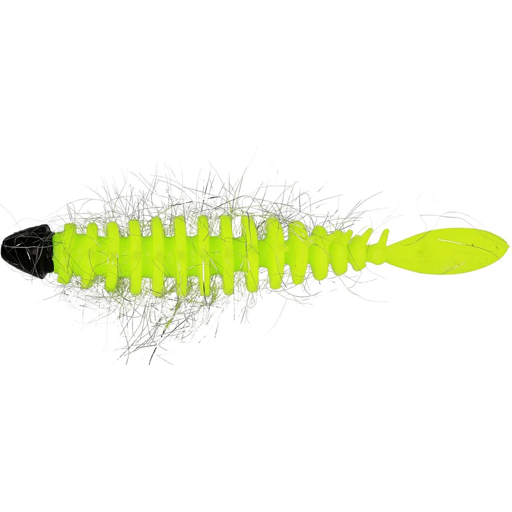Westin Needle Bug Gummiköder 6.5cm Black Chartreuse Garlic Cheese
