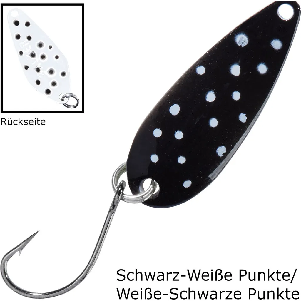 Balzer Spoon Swindler Blinker Schwarz Weiße Punkte Weiße Schwarze Punkte 2,3g