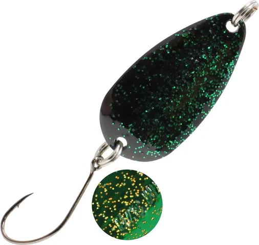 FTM Spoon Bee 3.1cm 3.7g Schwarz Mit Grünem Glitter/Grün Mit Goldenem Glitter