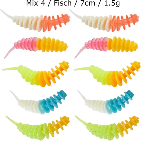 Balzer Trout Collector Forellenwürmer 7cm Mix 4 Fisch
