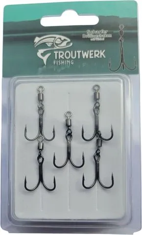 Troutwerk Drillinge mit Wirbel Hooks 10 5pcs