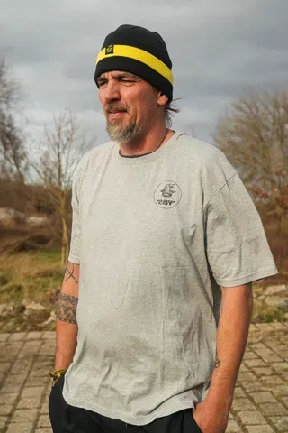 Black Cat Grey Marl T-Shirt Large