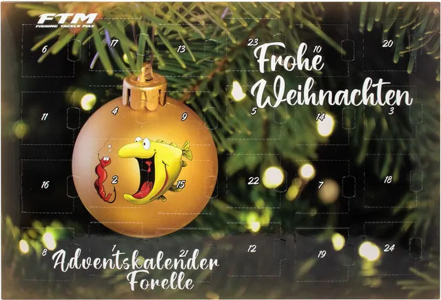 FTM Adventskalender Forellen Kalendar 2025 Kunstköderset Sonderfarben