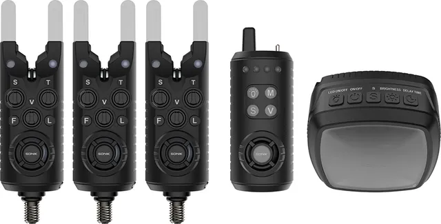 Sonik GIZMO2 Alarm Set 3+1 + Bivvy Lamp 200m