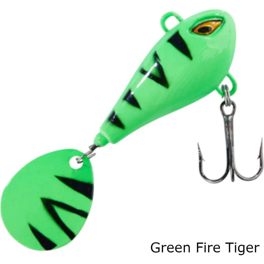 Balzer Shirasu Colonel Spin Buddy Evil Eye Spin Tails 4cm 12g Green Fire Tiger