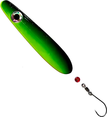 Troutwerk 15g Inline Blinker - Meerforellenblinker Grün/Gelb/Rot