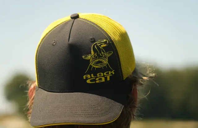 Black Cat Black and Yellow Trucker Cap