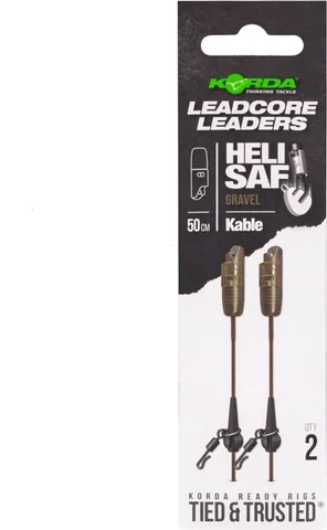 Korda Kable Leadcore Leader Heli Safe 50cm 2pc Gravel