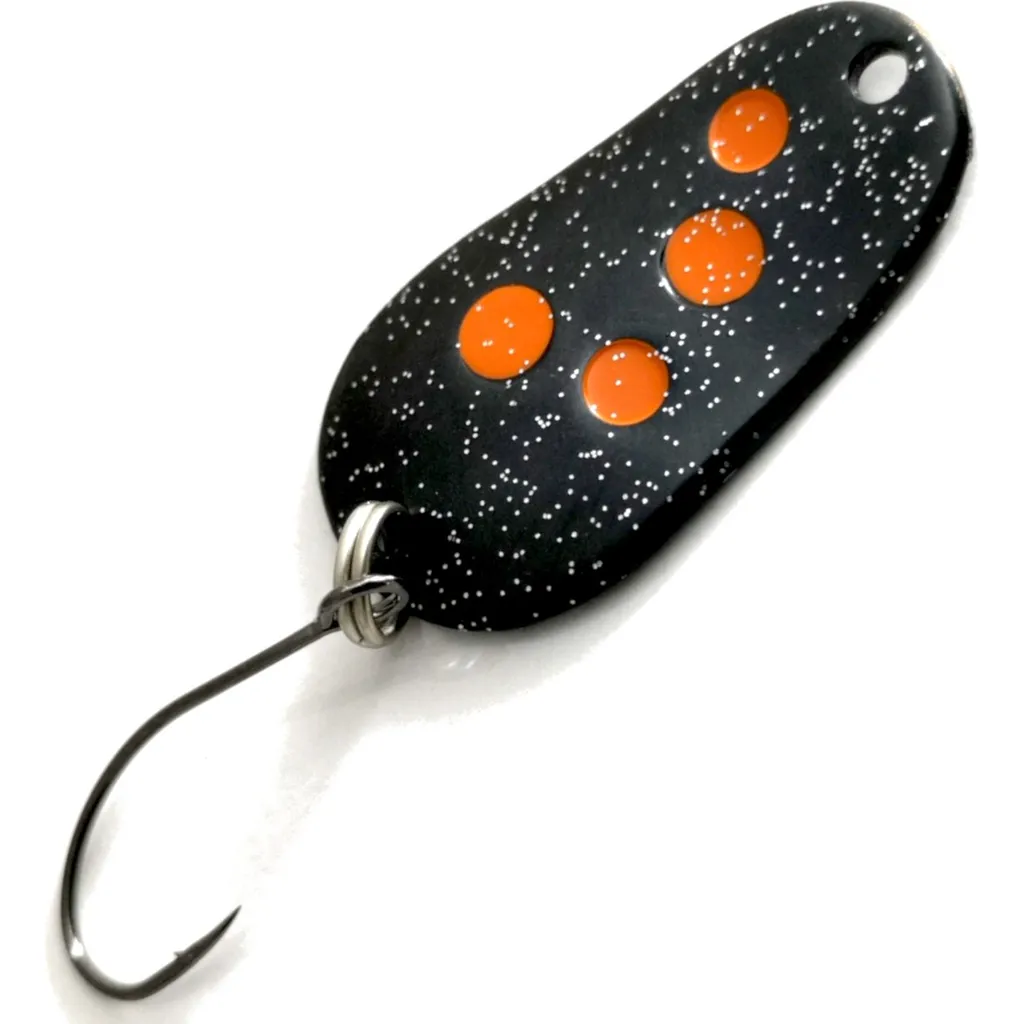 Troutwerk Spoon Blinker Schwarz Orangene Punkte