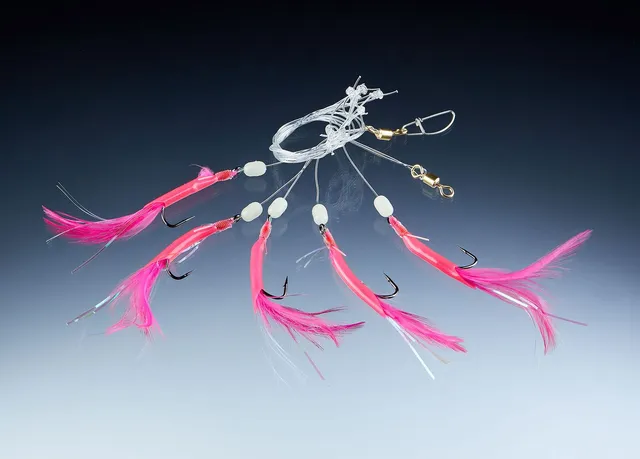 Balzer Makrelen- und Köhler System Pink mit 5 Haken #2/0 175cm