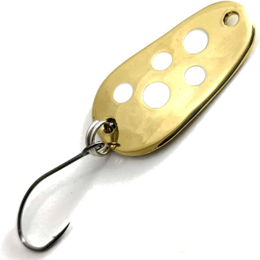 Troutwerk Spoon Blinker Goldfarben Weiße Punkte
