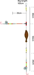 Kinetic Sabiki Flatdab Lightstick Ready-made Rig 60g 110cm #2 Copper/Orange
