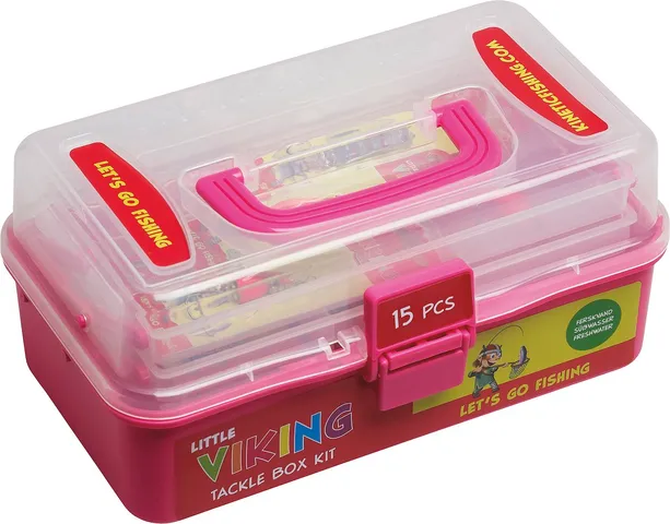 Kinetic Little Viking Tackle Box Kit 15pc Fuchsia