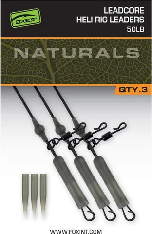 Fox EDGES Naturals Leadcore Heli Rig Leaders 50lb 75cm