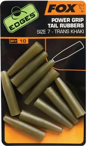 Fox Edges Surefit Tail Rubbers 7 10pcs Trans-Khaki
