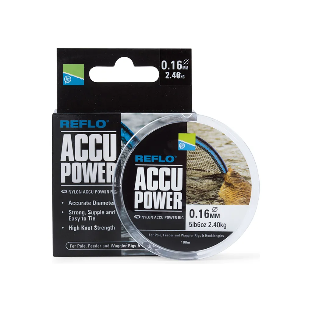 Preston Accu Power Fluorocarbon-Schnur 0.11mm 1.18kg 100m
