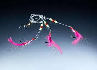 Balzer Cod-/Coalfish System mit 3 Haken 4/0 Ready-Made Rig 140cm Pink