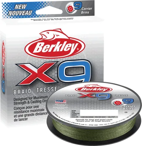 Berkley x9 Braid 0.06mm 150m 6.4kg Low-Vis Green