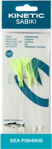 Kinetic Sabiki Shaker Ready-Made Rigs 128 130cm #6 Chartreuse Flashhair