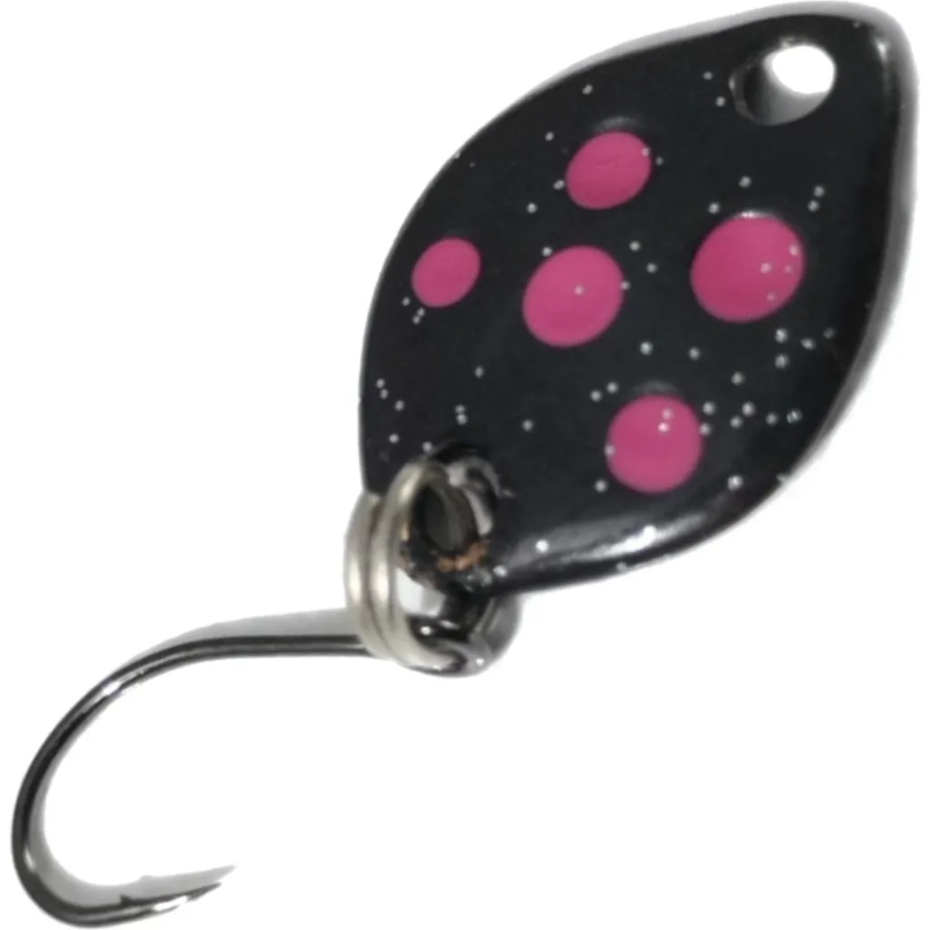 Troutwerk Spoon Blinker Schwarz/Pinke Punkte