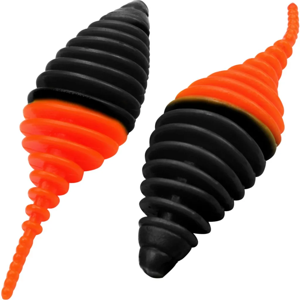 FTM Omura Baits Pongo Junior Gummiköder Schwarz Neon Orange Krill 4cm 0.8g