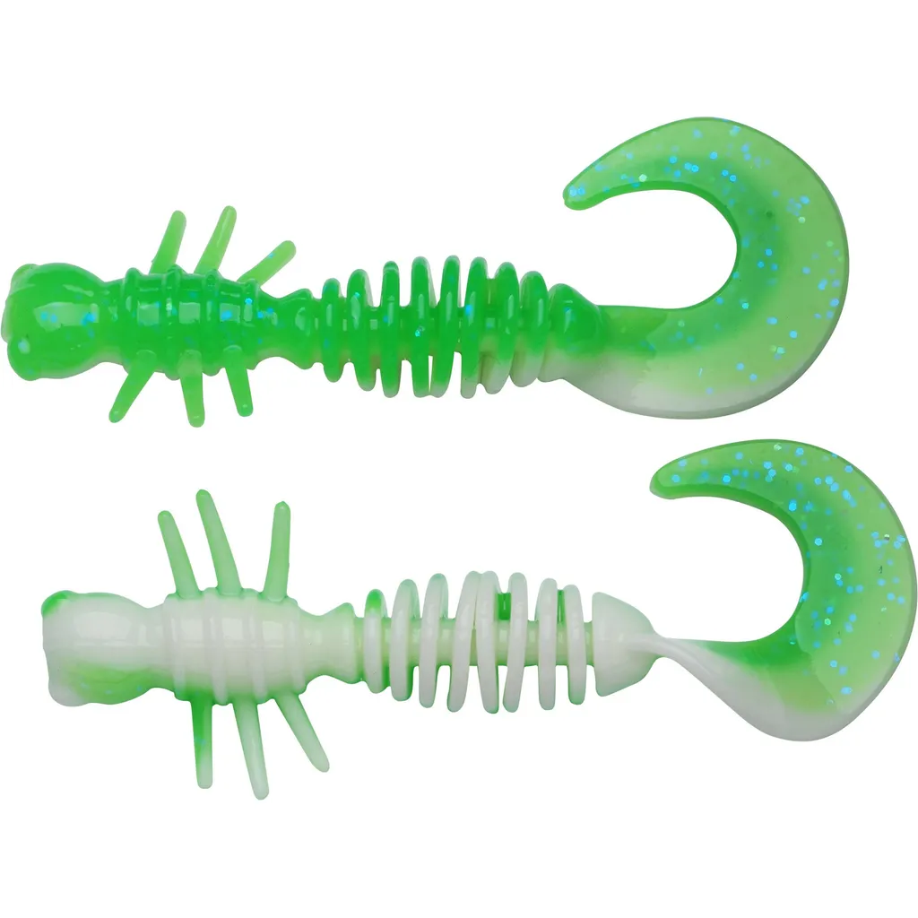 Berkley PowerBait Power Curly Gummiköder 5.5cm Spring Green White