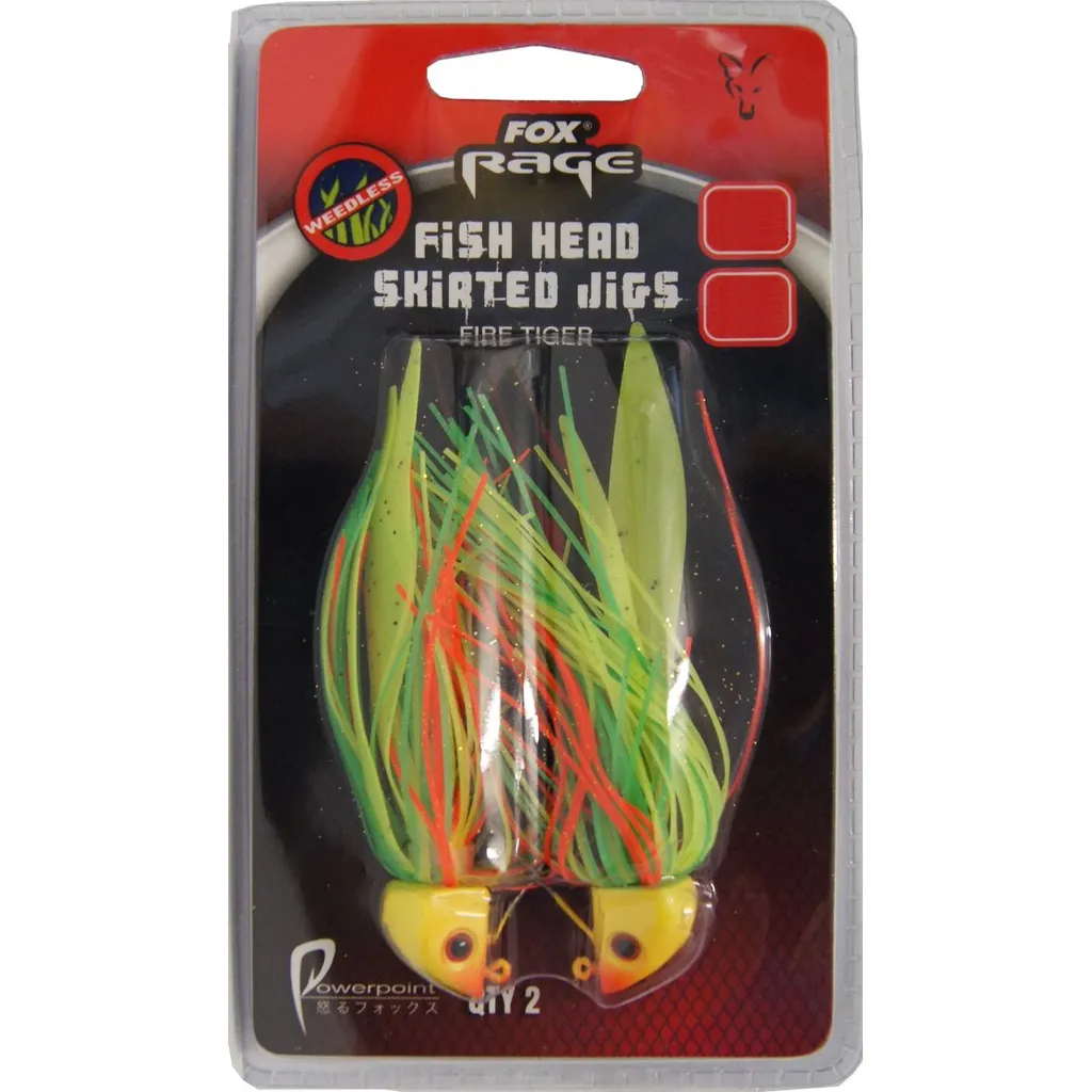 Fox Rage Fish Head Skirted Jigs Skirted Jigs 17g 4/0 Firetiger