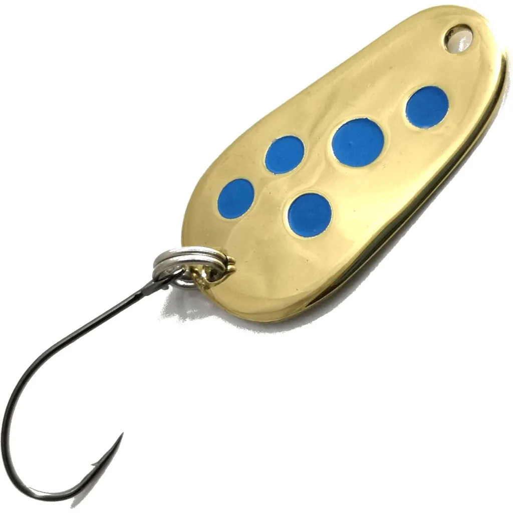 Troutwerk Spoon Blinker Goldfarben Blaue Punkte