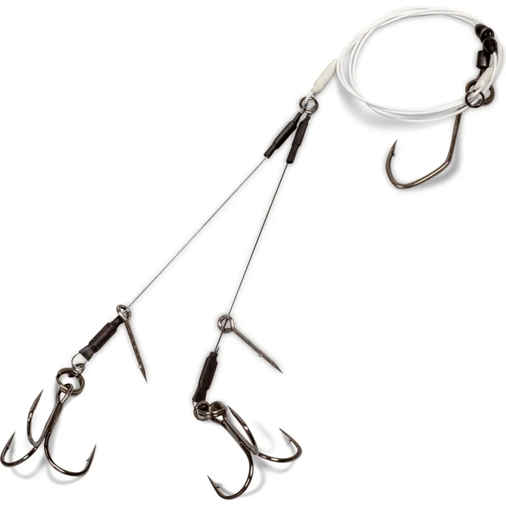 Quantum Mr Pike Ghost Traces Twin Hook-Release-Rig #6 50cm 18kg