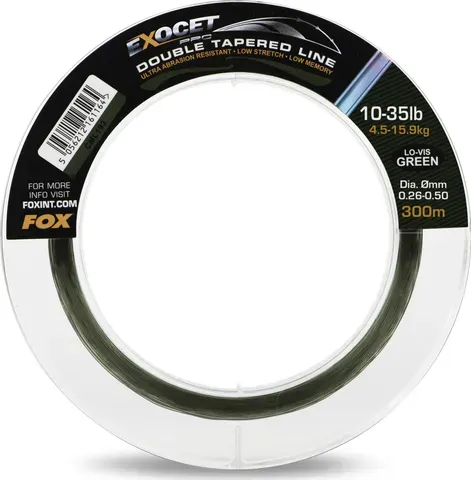 Fox Exocet Pro Double Tapered Line 0.26–0.50mm 300m Low Vis Green