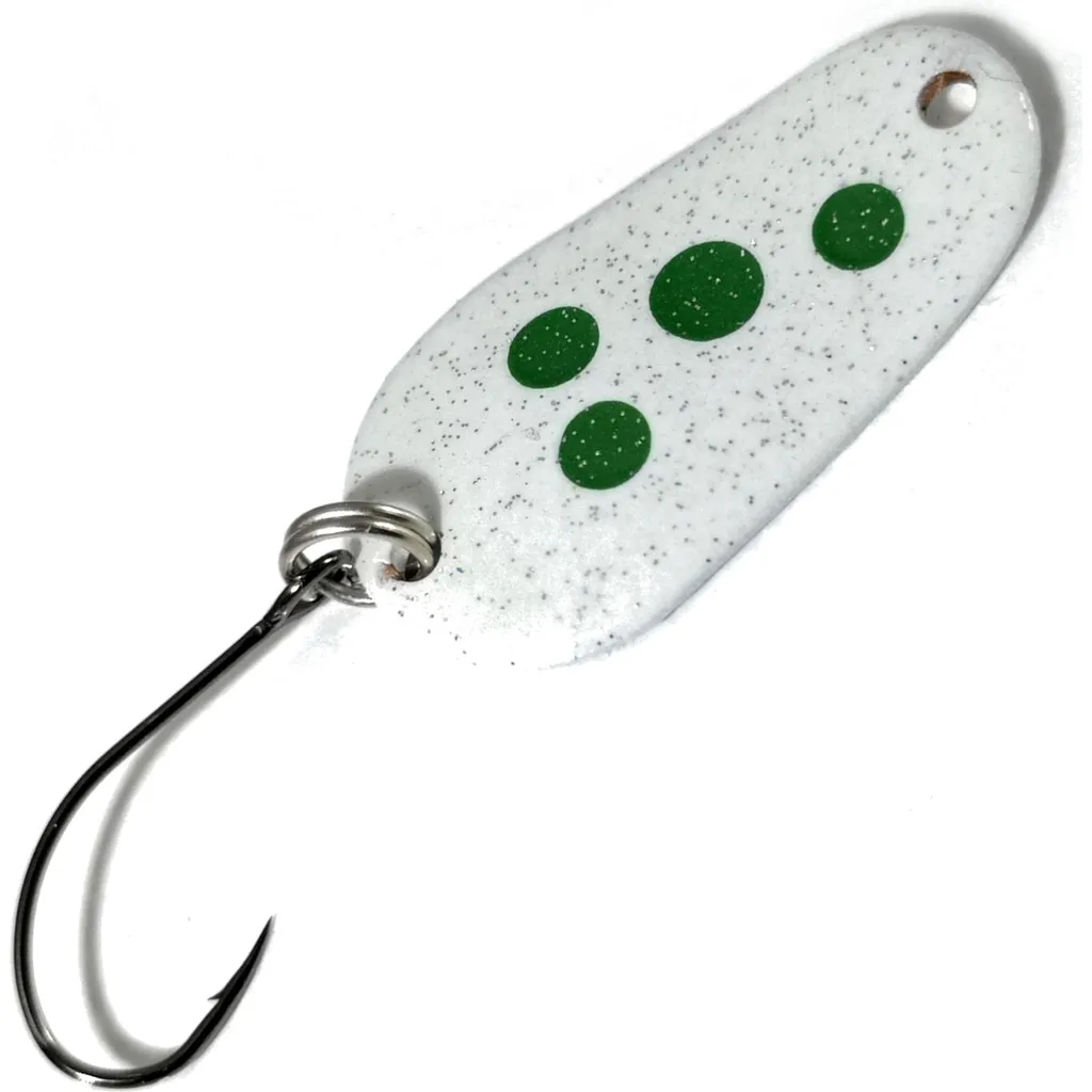 Troutwerk Spoon Blinker Weiß Grüne Punkte