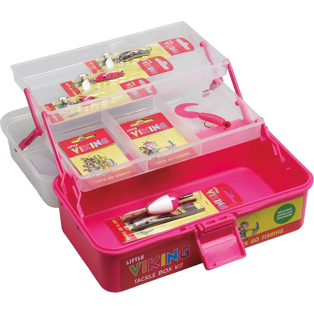Kinetic Little Viking Tackle Box Kit 15pc Fuchsia
