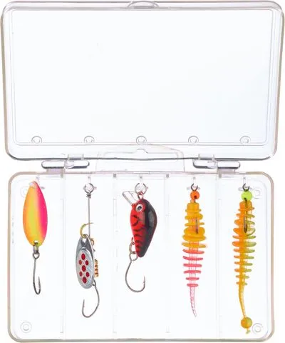 Balzer Trout Attack Lure Kit Mix 4 5Pcs Spoon / Wobbler / Spinner / Softbait