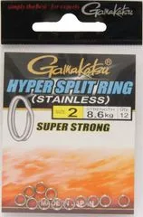 Gamakatsu Hyper Split Ring Spaltringe 3.9mm 8.6kg 12pieces Black Nickel