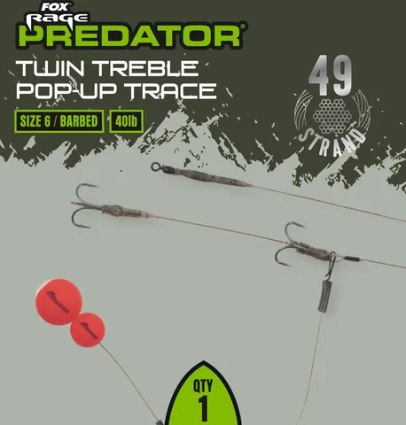 Fox Rage Predator Twin Treble Pop-Up Trace #6 18.14kg
