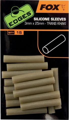 Fox Edges Silicone Sleeves 3mm 2.5cm 15pcs Khaki