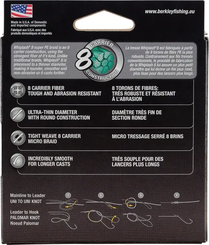 Berkley Whiplash 8 Geflochtene Schnur 300m 0,08mm Crystal