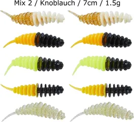 Balzer Trout Collector Forellenwürmer 7cm Mix 2 Knoblauch