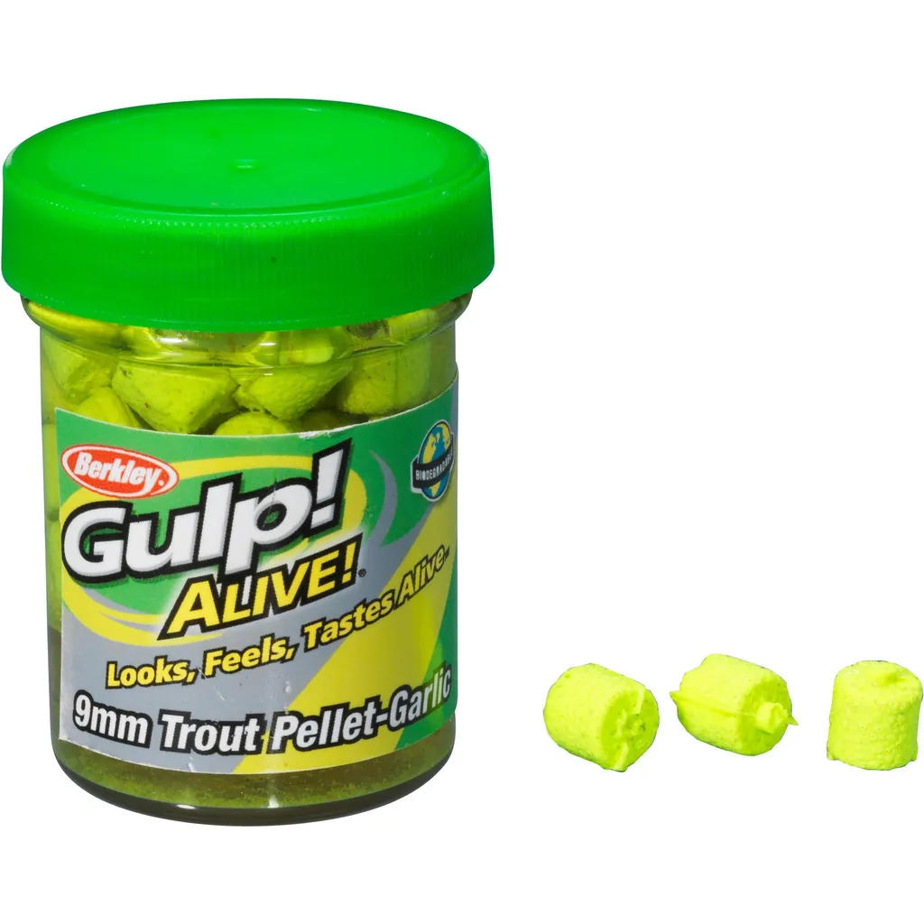 Berkley Gulp Alive Trout Pellets Softbaits 9mm 59g Chartreuse