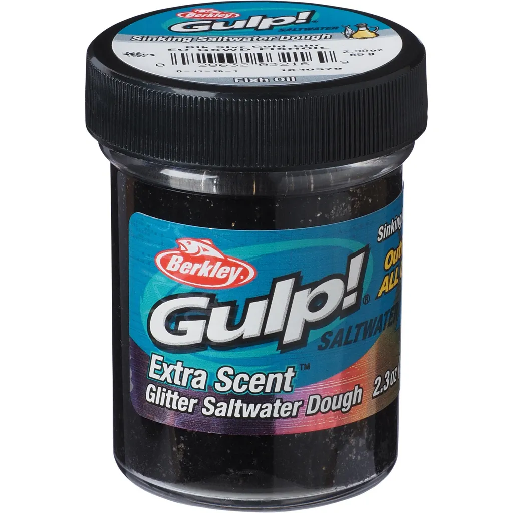 Berkley Gulp!® Dough 65g Fish Oil Black Silver Gold Glitter