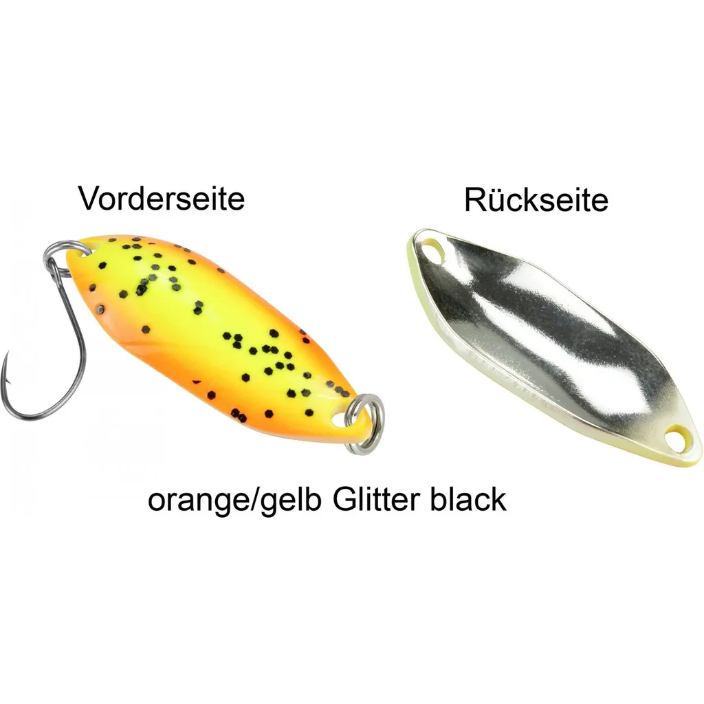 FTM Spoon Hit Blinker 3,3g Orange Gelb Glitter Black