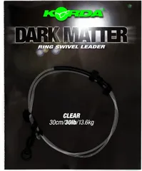 Korda Dark Matter Leader Ring Swivel 30cm 13,6kg Clear